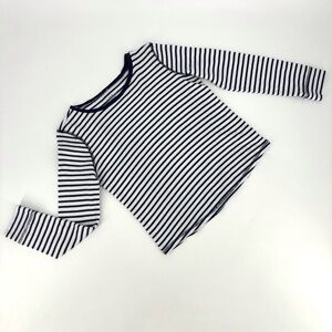 OshKosh B’gosh Navy and White Sailor Stripe Long Sleeve Waffle Knit Tee, 14